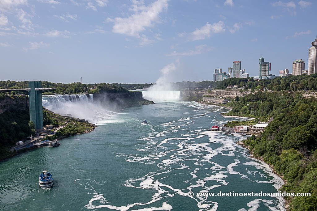 Vistas desde el puente de las cataratas del Niágara